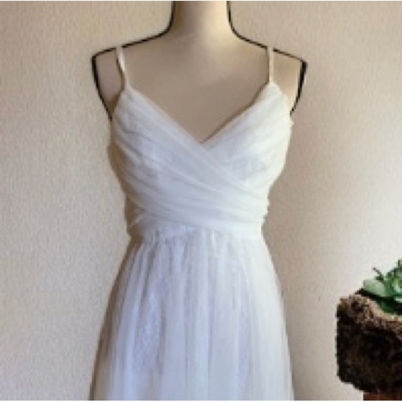 Aqua White Lace Mid Calf Fit & Flare Dress Size 6 - Picture 8 of 14